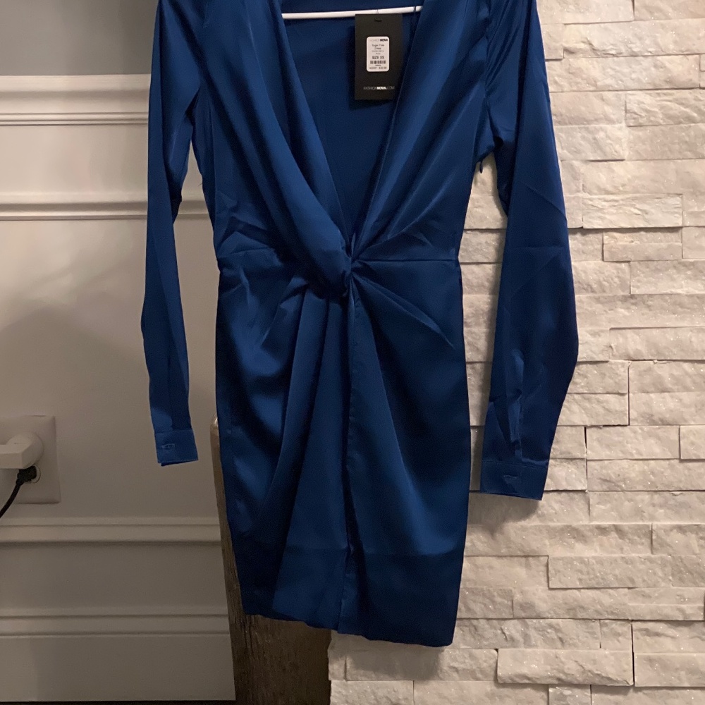 Satin Blue Dress